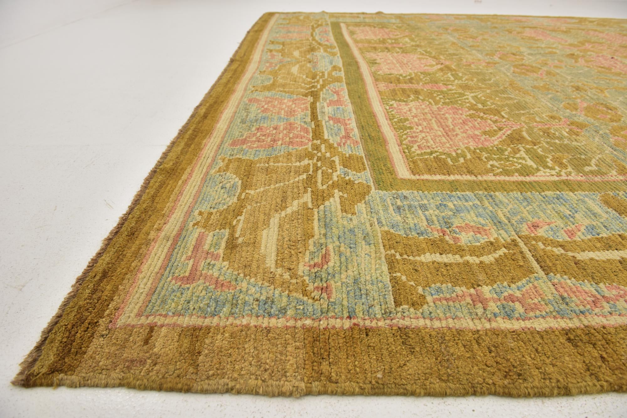 12' 9 x 14' 4 Hand Knotted Oushak Wool Rug