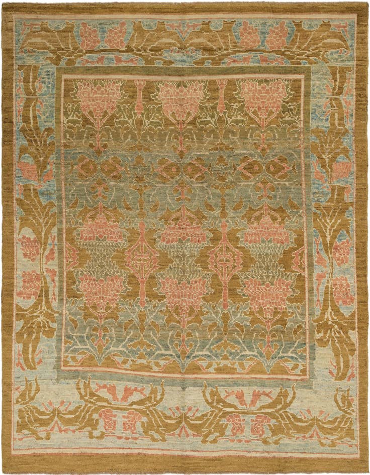 Detail image of 12' 9 x 14' 4 Hand Knotted Oushak Wool Rug