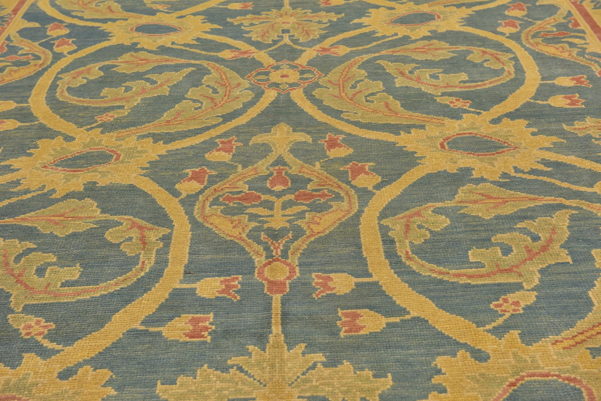10' 2 x 14' 3 Hand Knotted Oushak Wool Rug