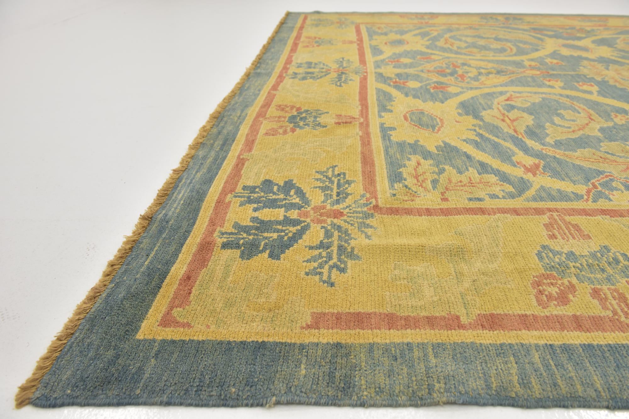 10' 2 x 14' 3 Hand Knotted Oushak Wool Rug