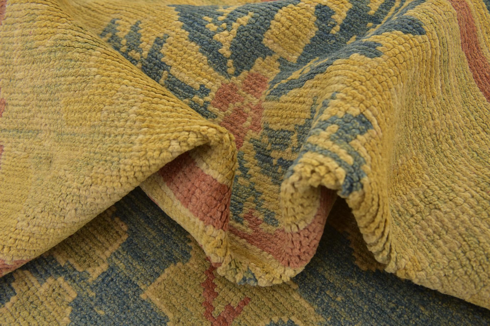 10' 2 x 14' 3 Hand Knotted Oushak Wool Rug