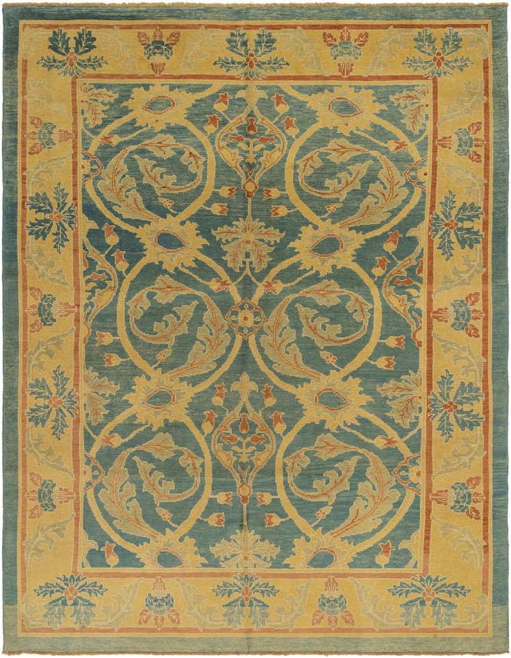 Detail image of 10' 2 x 14' 3 Hand Knotted Oushak Wool Rug