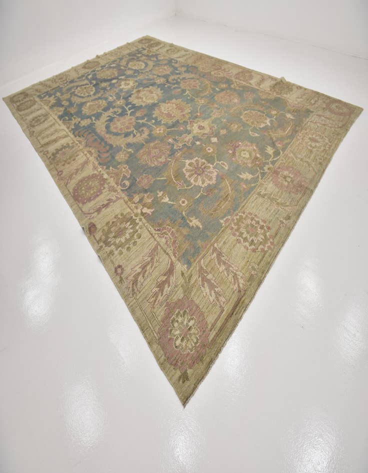 Detail image of 12' 9 x 18' 8 Hand Knotted Oushak Rug