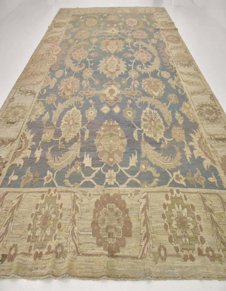 Detail image of 12' 9 x 18' 8 Hand Knotted Oushak Rug