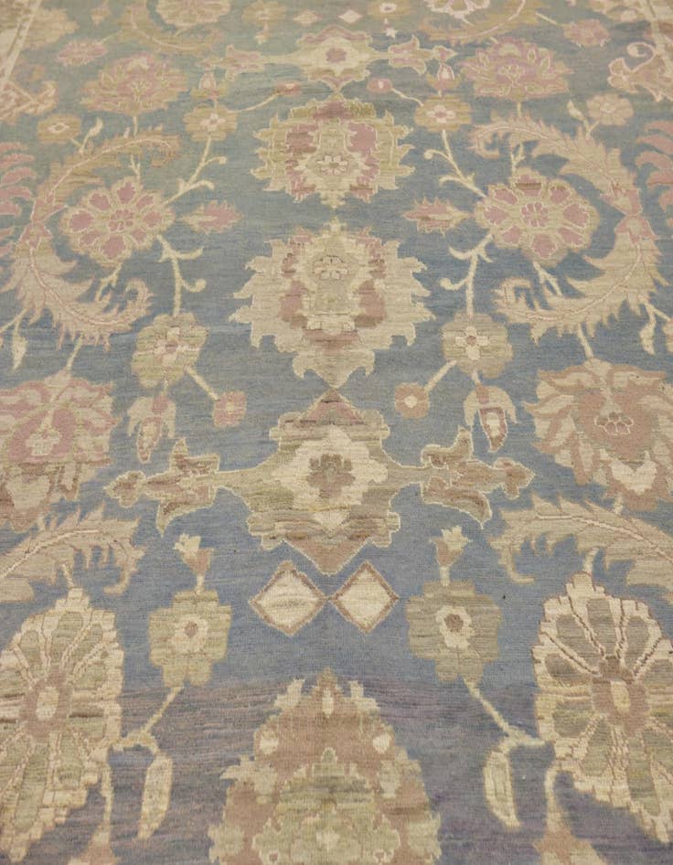 Detail image of 12' 9 x 18' 8  Hand Knotted Oushak Rug