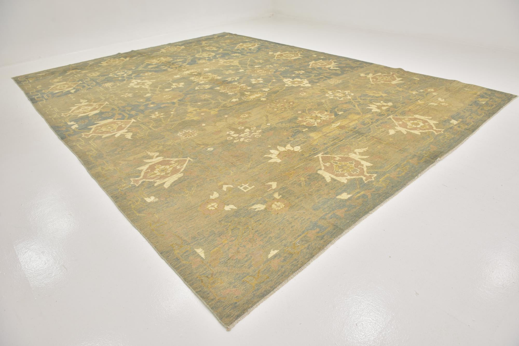 11' 9 x 15' 9 Hand Knotted Oushak Wool Rug