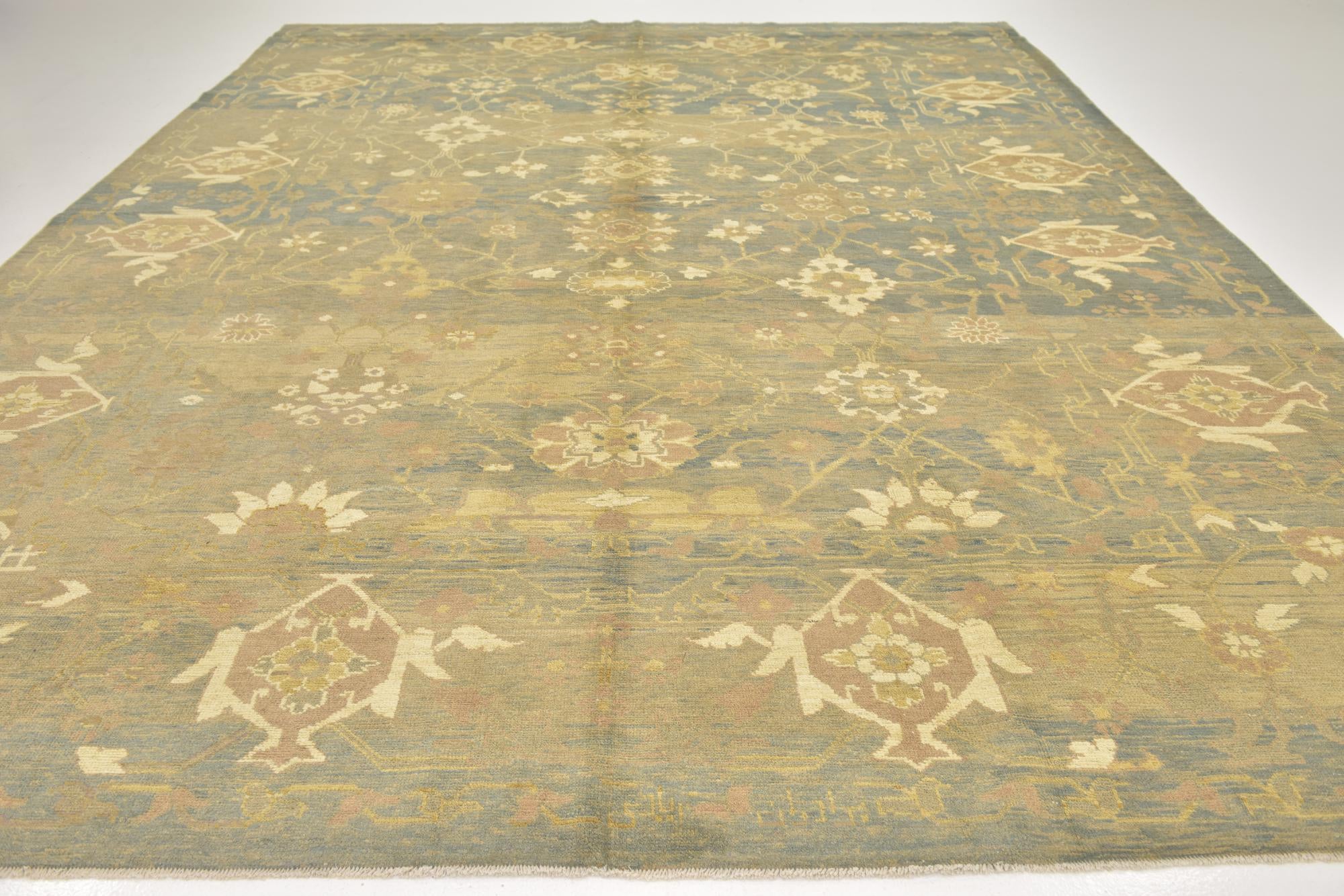 11' 9 x 15' 9 Hand Knotted Oushak Wool Rug