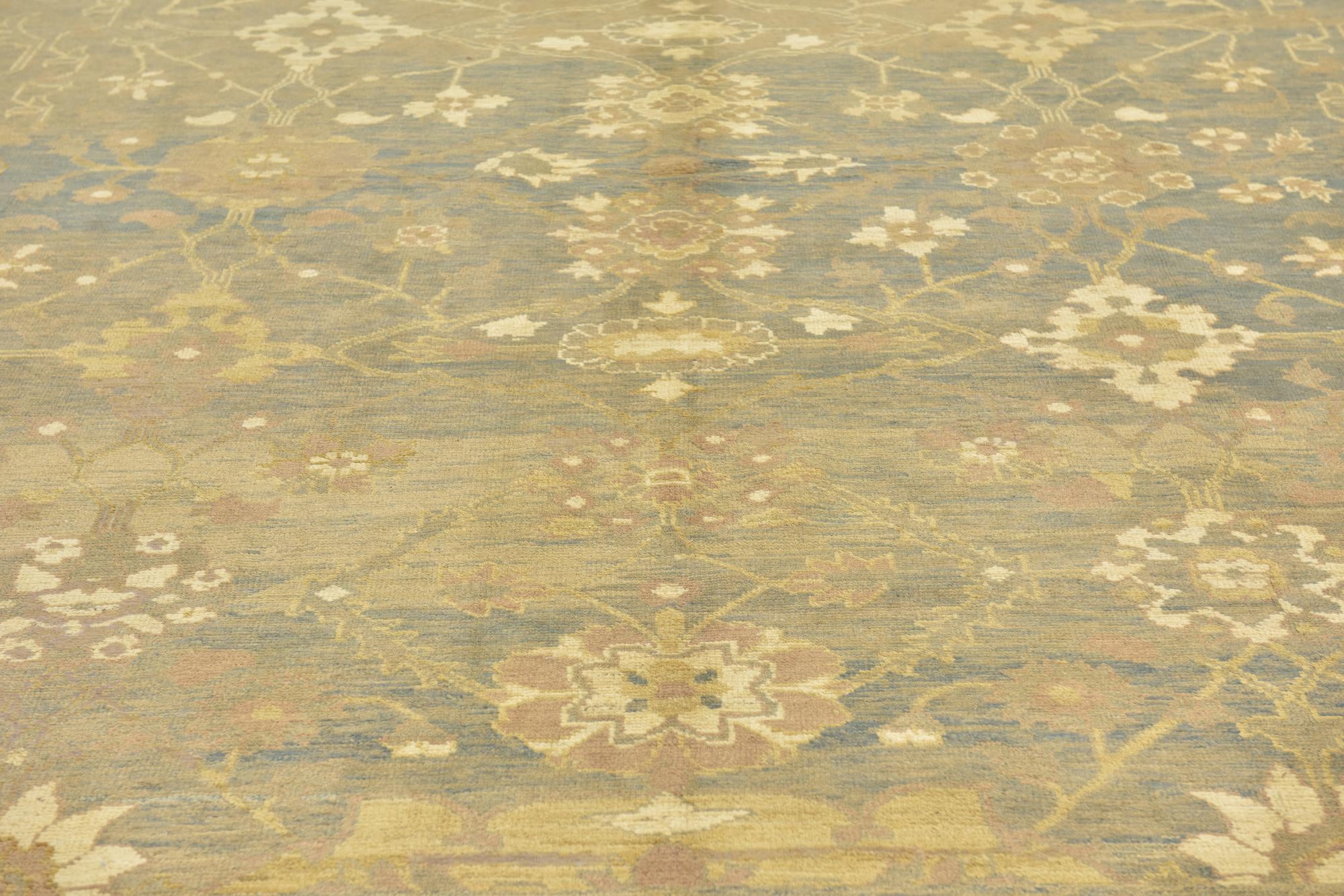 11' 9 x 15' 9 Hand Knotted Oushak Wool Rug