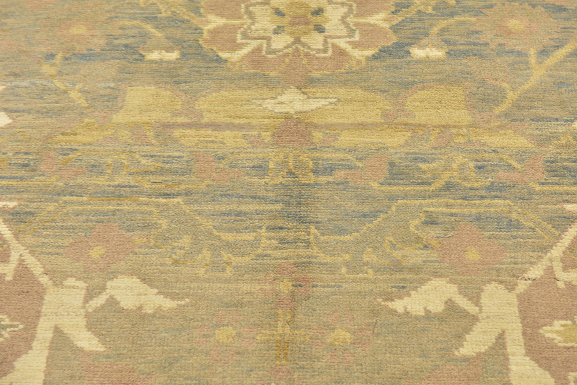 11' 9 x 15' 9 Hand Knotted Oushak Wool Rug