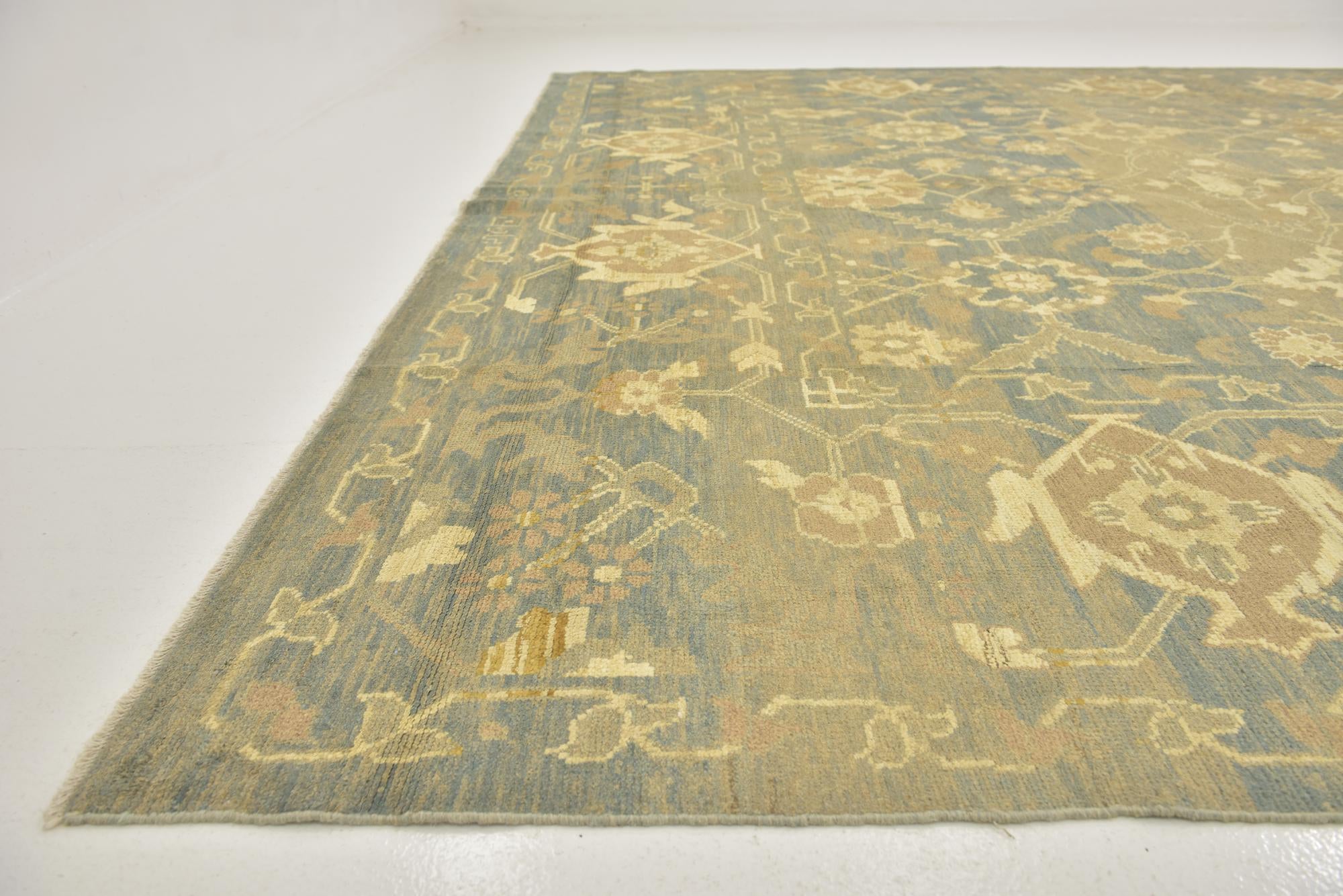 11' 9 x 15' 9 Hand Knotted Oushak Wool Rug