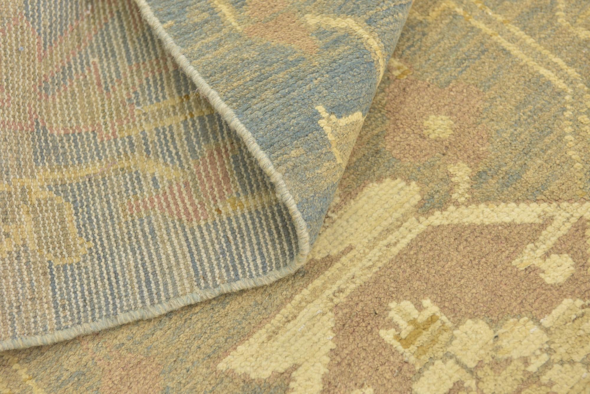 11' 9 x 15' 9 Hand Knotted Oushak Wool Rug