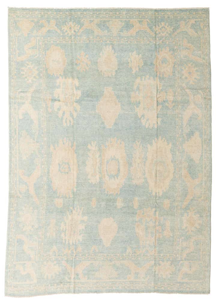 9' x 11' 1 Hand Knotted Oushak Wool Rug