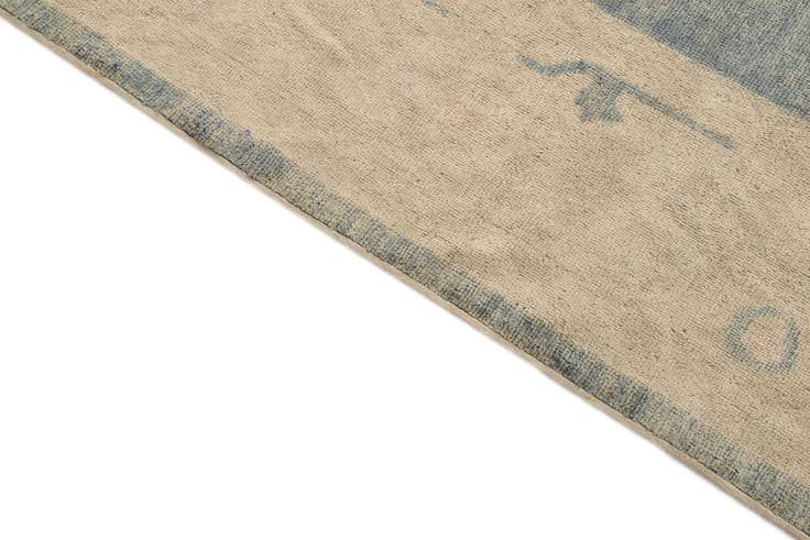 Detail image of 9' 2 x 11' 3 Hand Knotted Oushak Wool Rug
