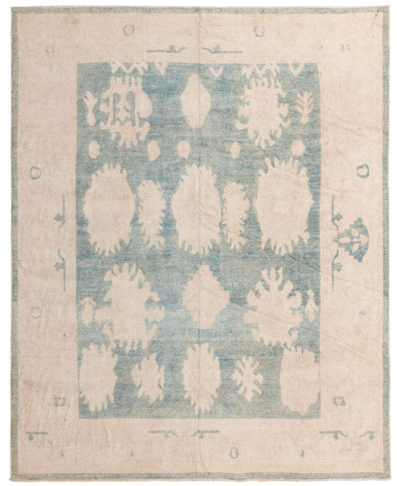 9' 2 x 11' 3 Hand Knotted Oushak Wool Rug