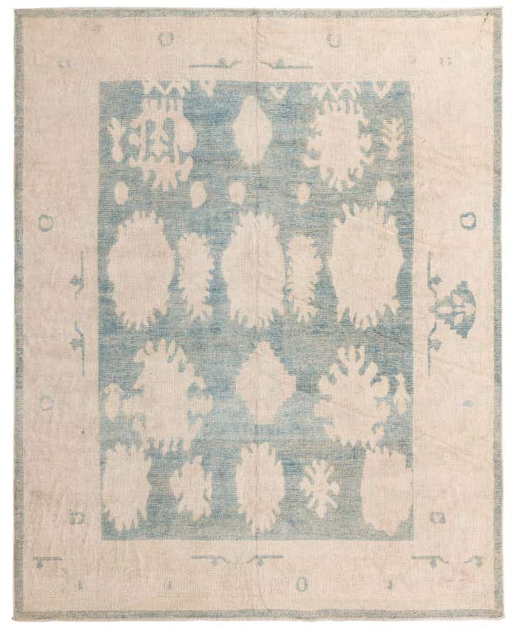 9' 2 x 11' 3 Hand Knotted Oushak Wool Rug