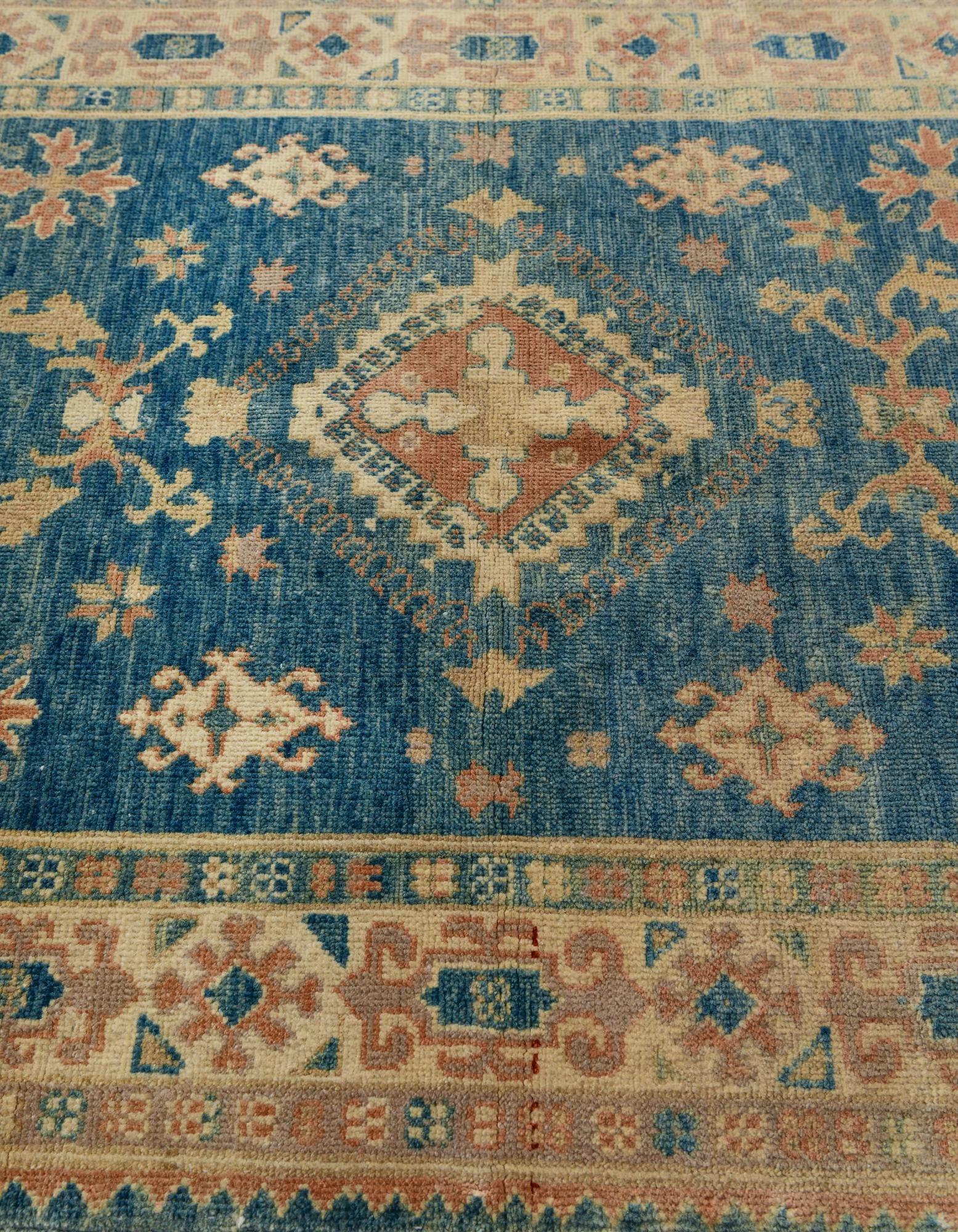3' 4 x 4' 10 Hand Knotted Oushak Wool Rug