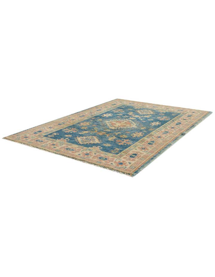 3' 4 x 4' 10 Hand Knotted Oushak Wool Rug