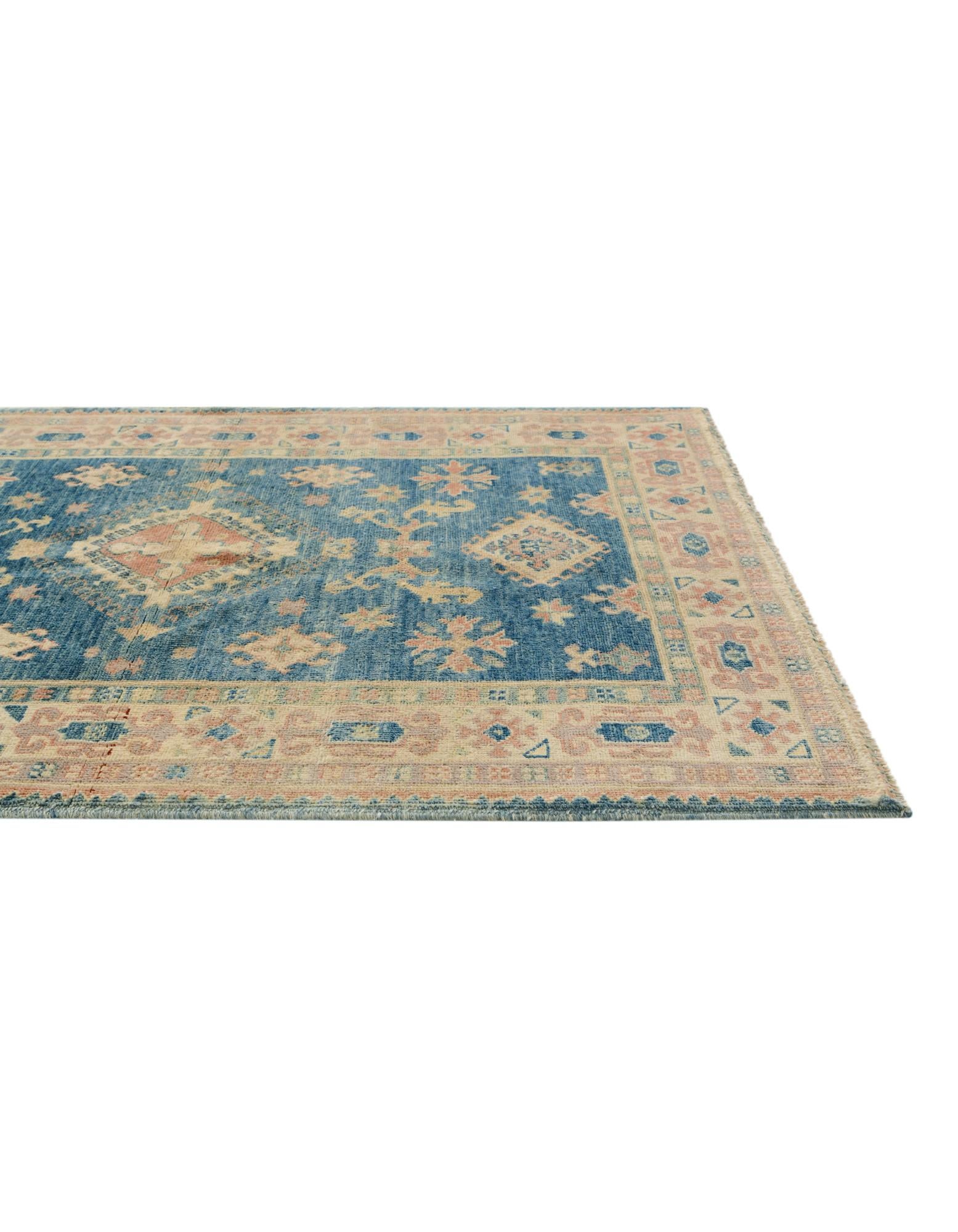 3' 4 x 4' 10 Hand Knotted Oushak Wool Rug