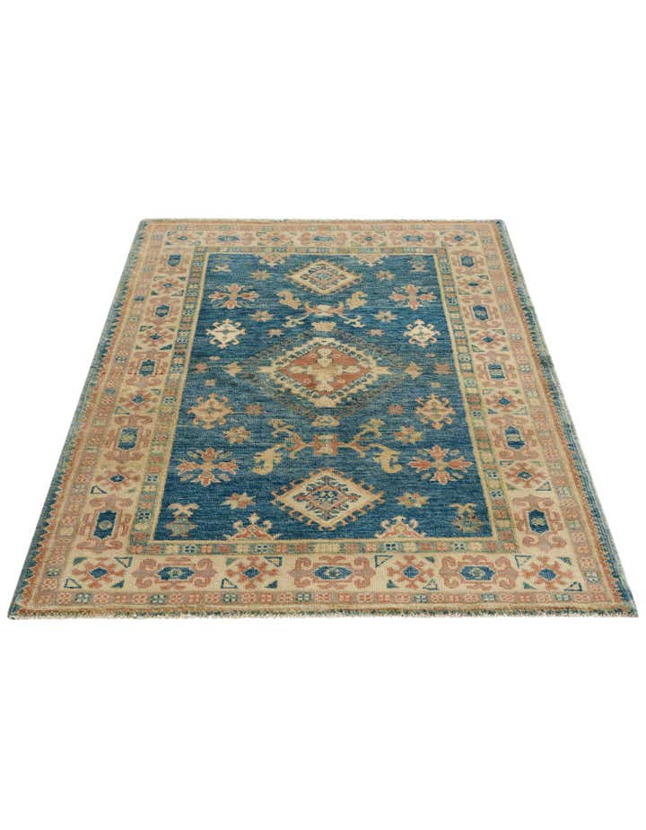 3' 4 x 4' 10 Hand Knotted Oushak Wool Rug