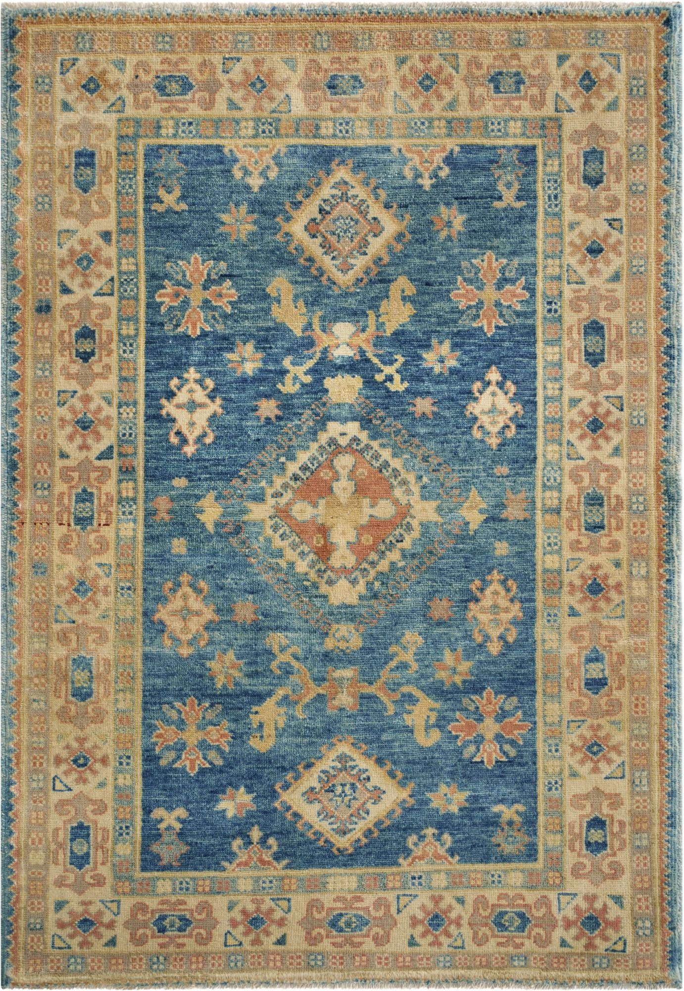 3' 4 x 4' 10  Hand Knotted Oushak Wool Rug
