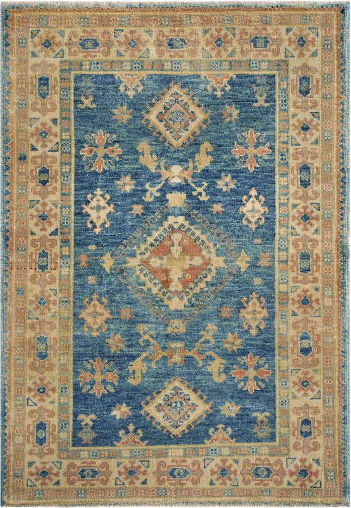 3' 4 x 4' 10 Hand Knotted Oushak Wool Rug