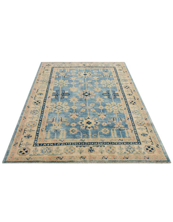 5' 2 x 7' 10 Hand Knotted Oushak Wool Rug