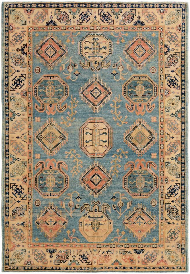 Detail image of 6' 1 x 8' 11 Hand Knotted Oushak Wool Rug