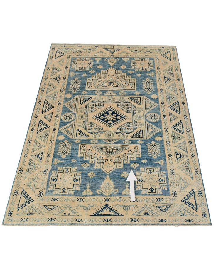 Detail image of 4' 10 x 6' 5  Hand Knotted Oushak Wool Rug