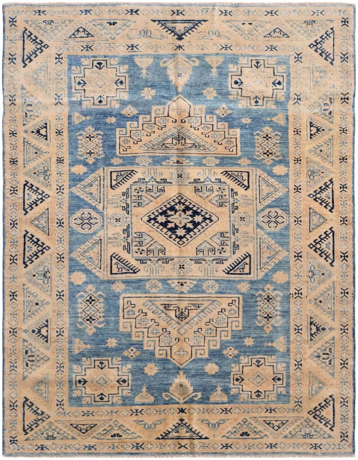 Detail image of 4' 10 x 6' 5 Hand Knotted Oushak Wool Rug