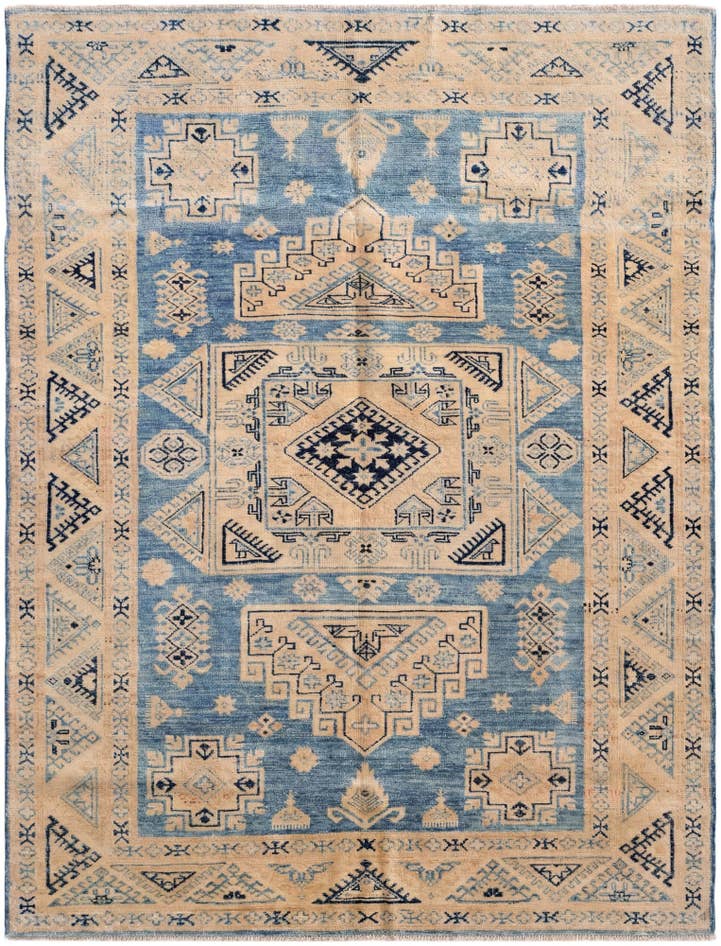 Detail image of 4' 10 x 6' 5 Hand Knotted Oushak Wool Rug