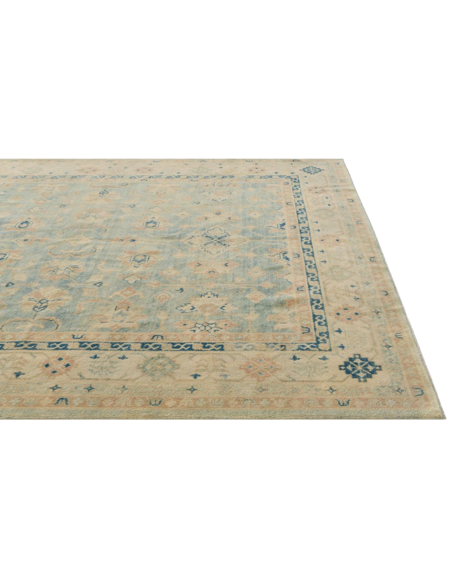 8' 1 x 9' 10 Hand Knotted Oushak Wool Rug