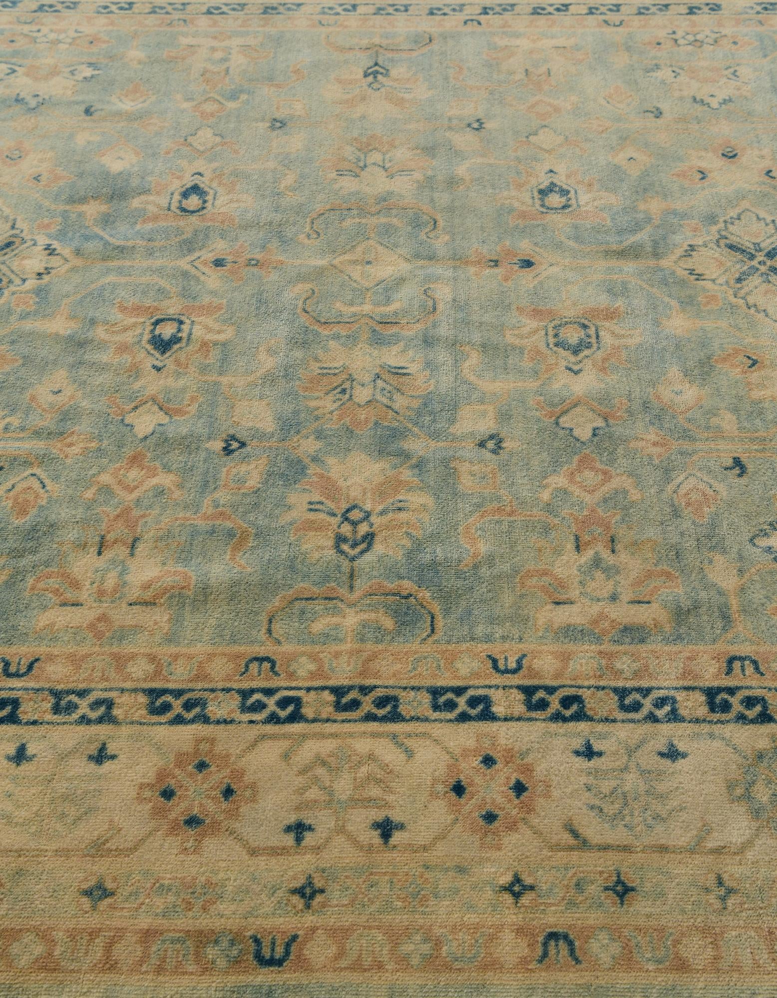 8' 1 x 9' 10 Hand Knotted Oushak Wool Rug