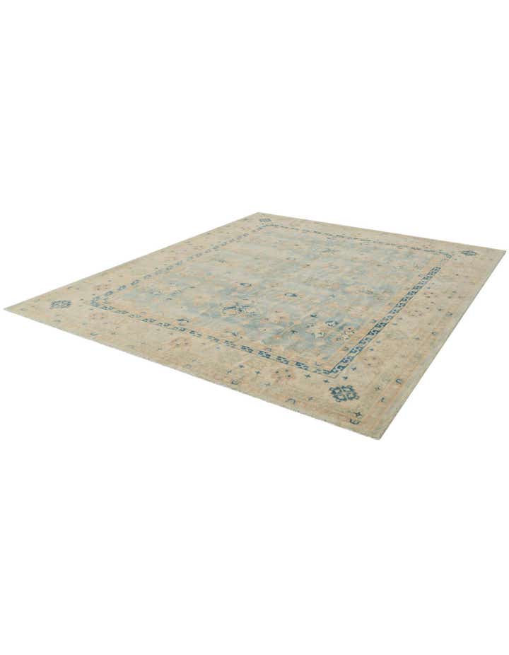 8' 1 x 9' 10 Hand Knotted Oushak Wool Rug