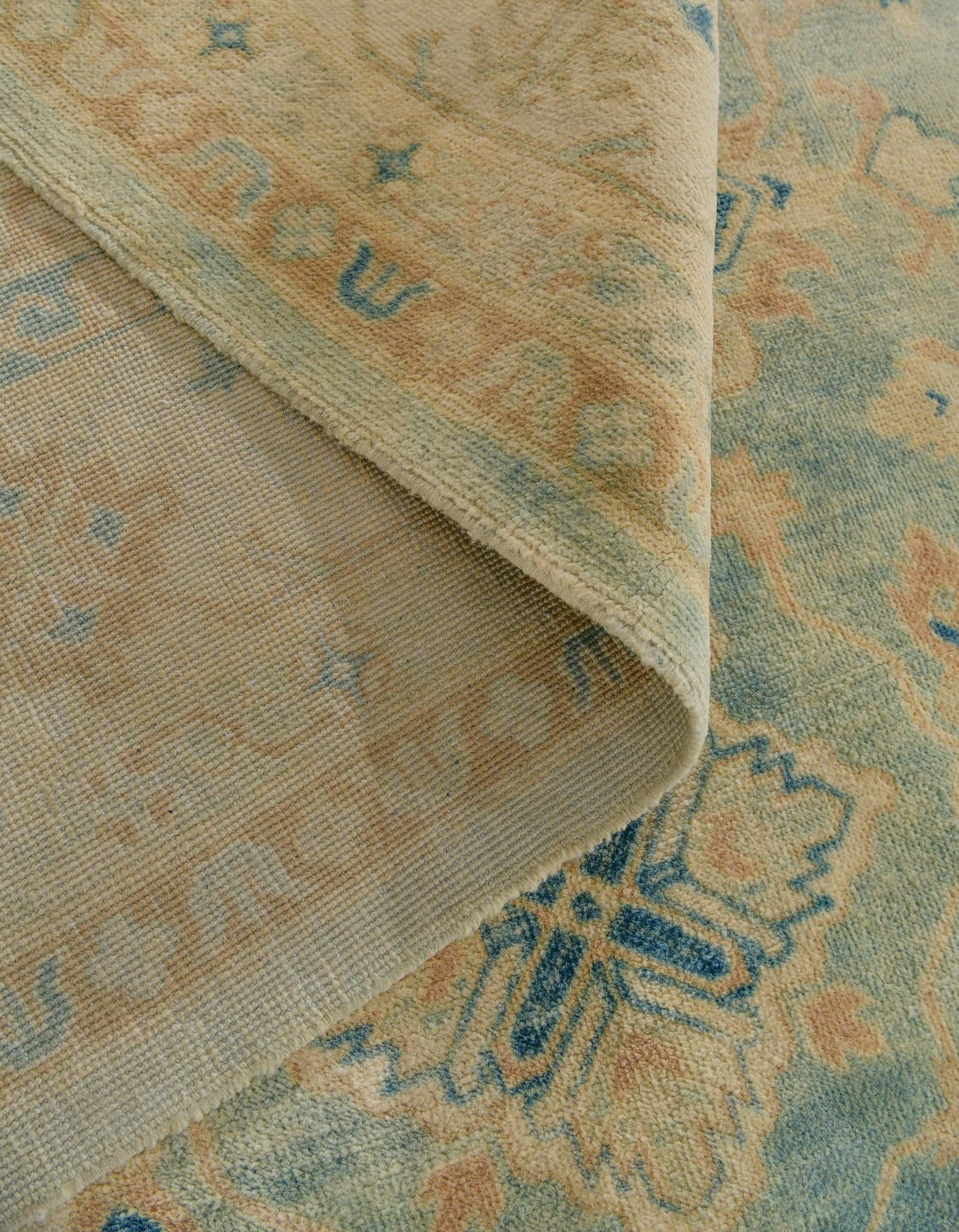 8' 1 x 9' 10 Hand Knotted Oushak Wool Rug