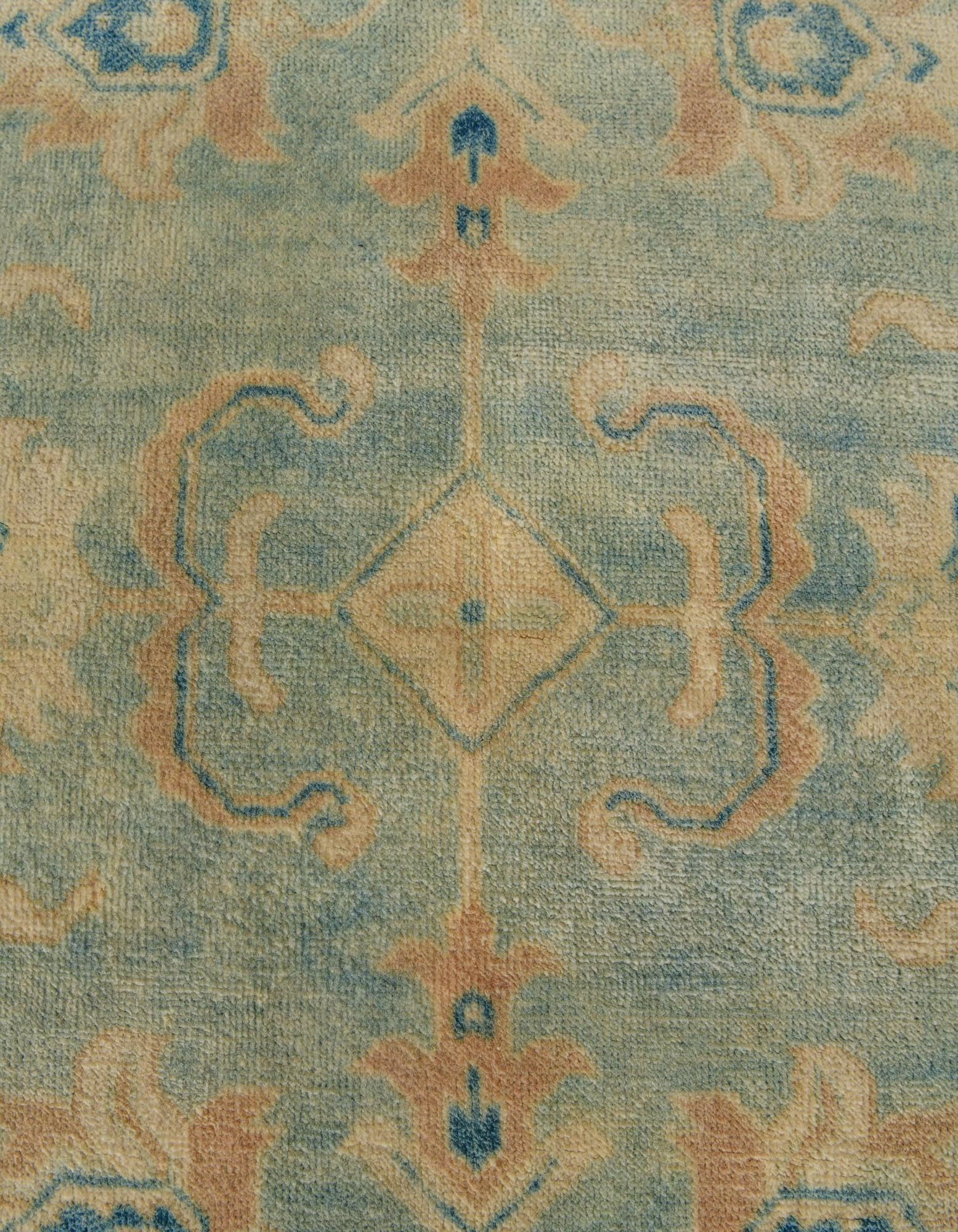 8' 1 x 9' 10 Hand Knotted Oushak Wool Rug