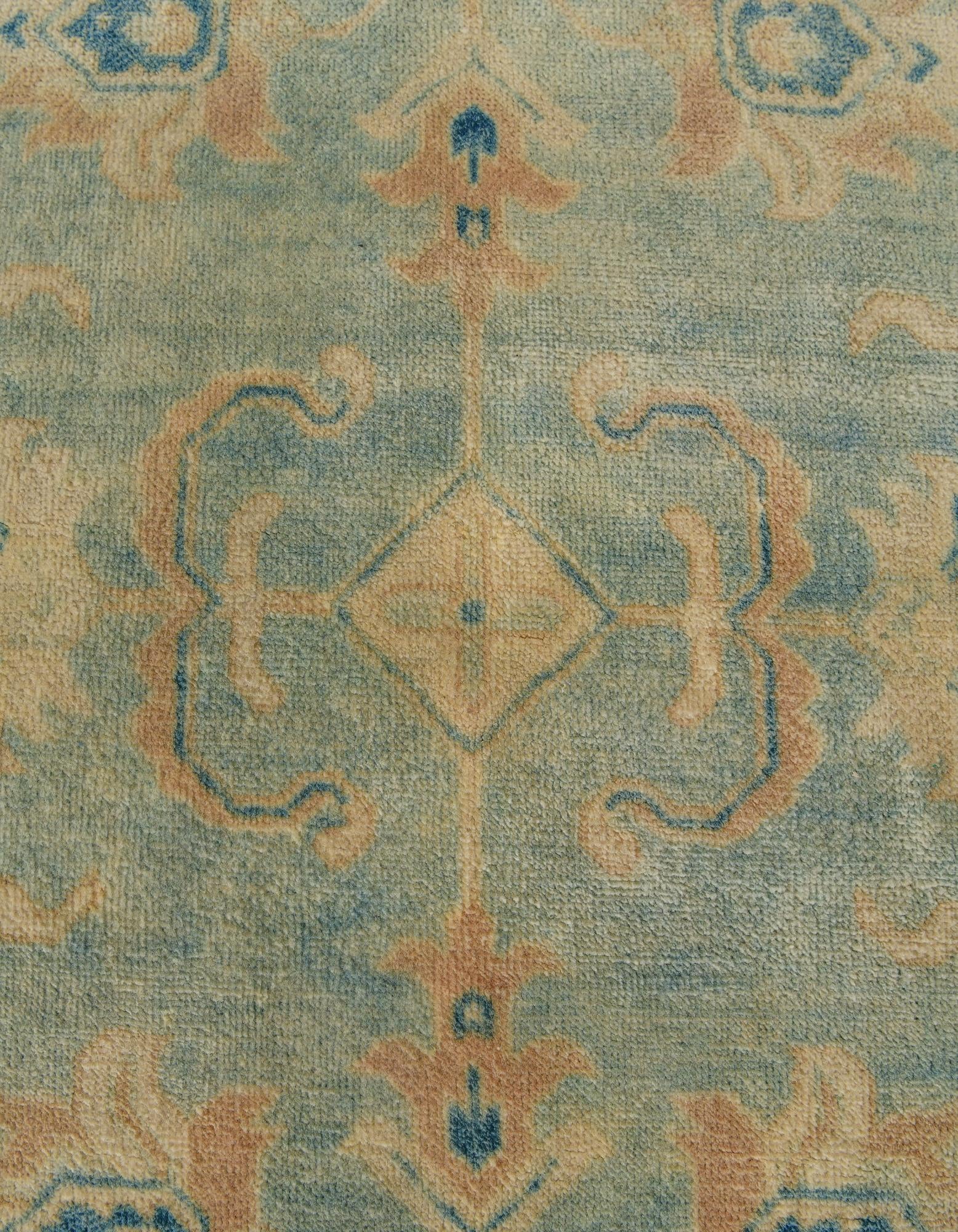 8' 1 x 9' 10 Hand Knotted Oushak Wool Rug