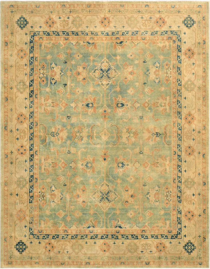 Detail image of 8' 1 x 9' 10 Hand Knotted Oushak Wool Rug