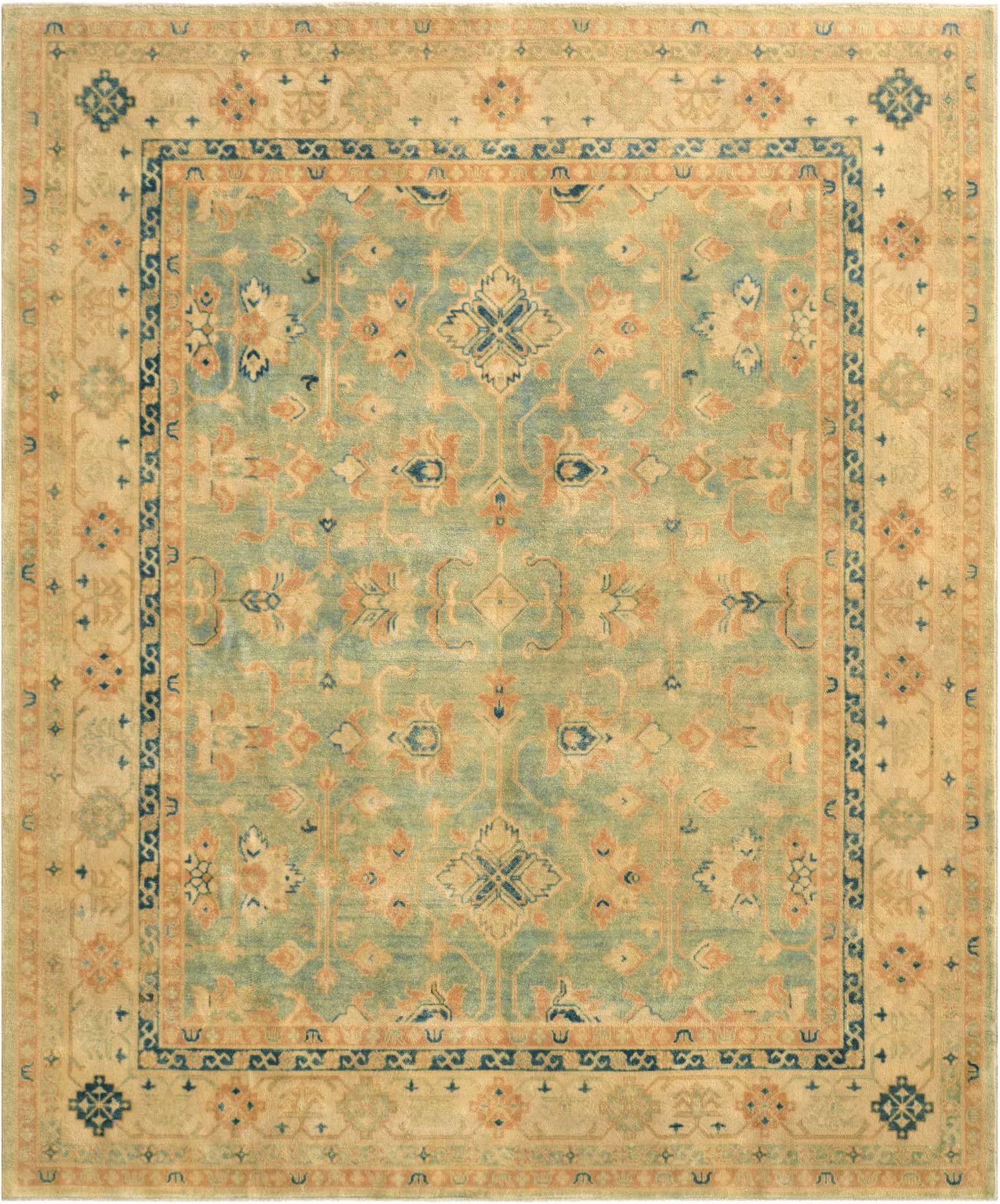 8' 1 x 9' 10 Hand Knotted Oushak Wool Rug
