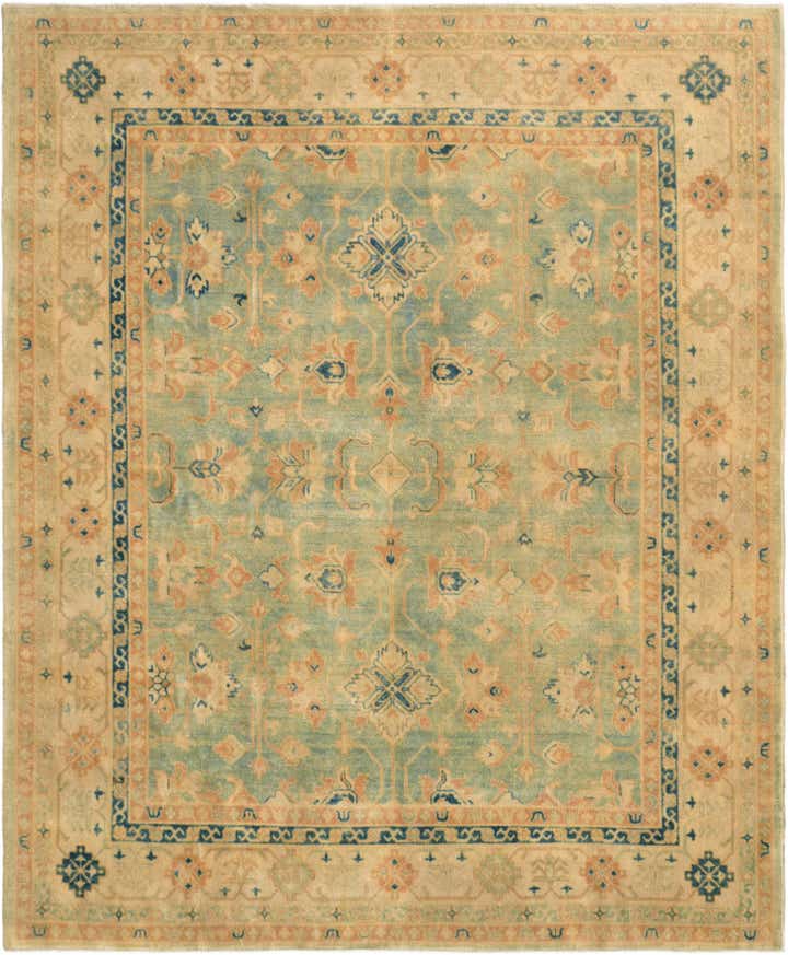 8' 1 x 9' 10 Hand Knotted Oushak Wool Rug