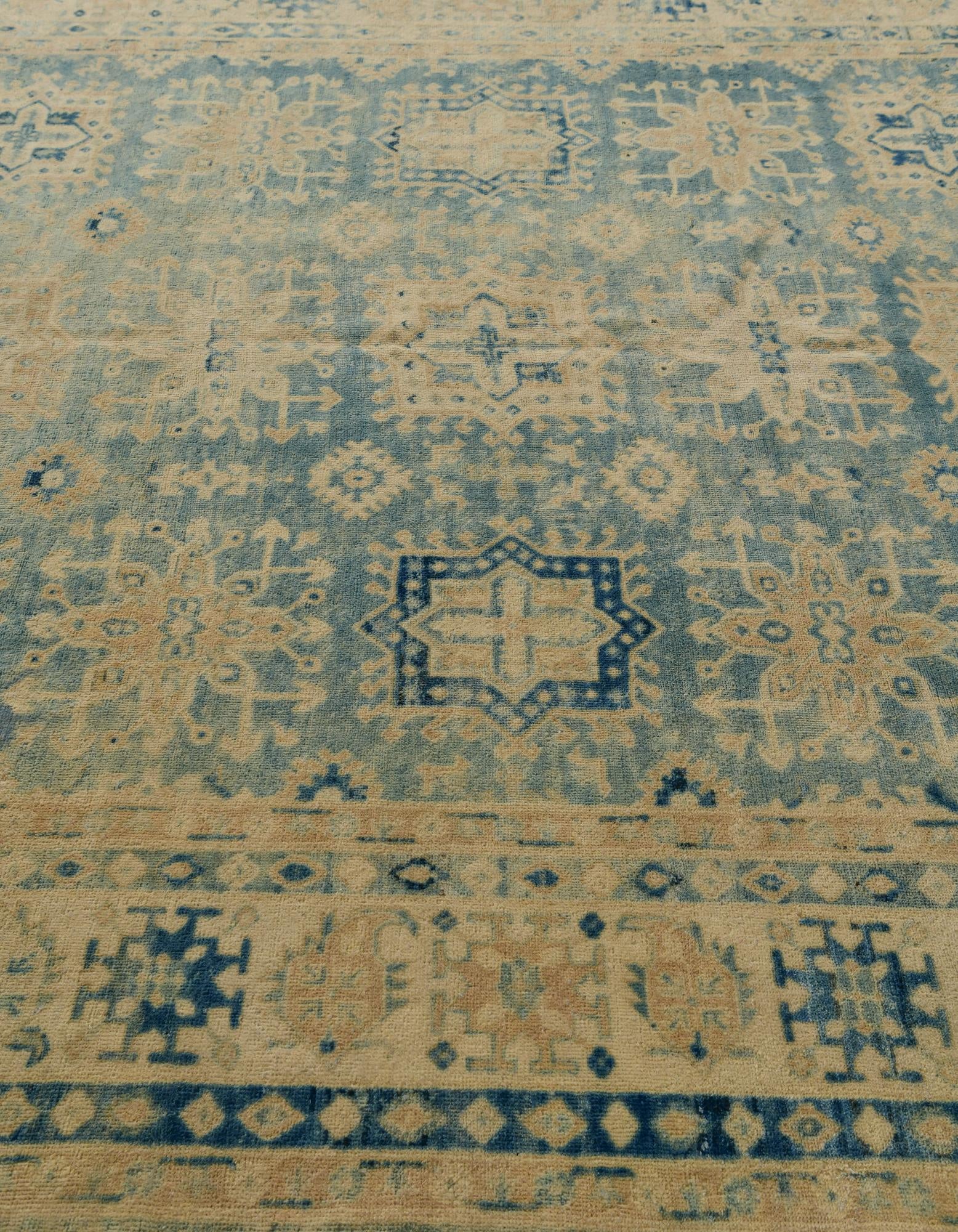 8' 2 x 9' 2 Hand Knotted Oushak Wool Rug