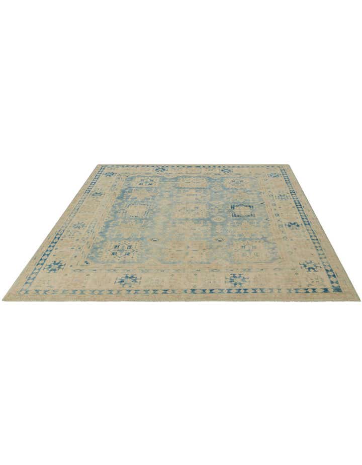 8' 2 x 9' 2 Hand Knotted Oushak Wool Rug