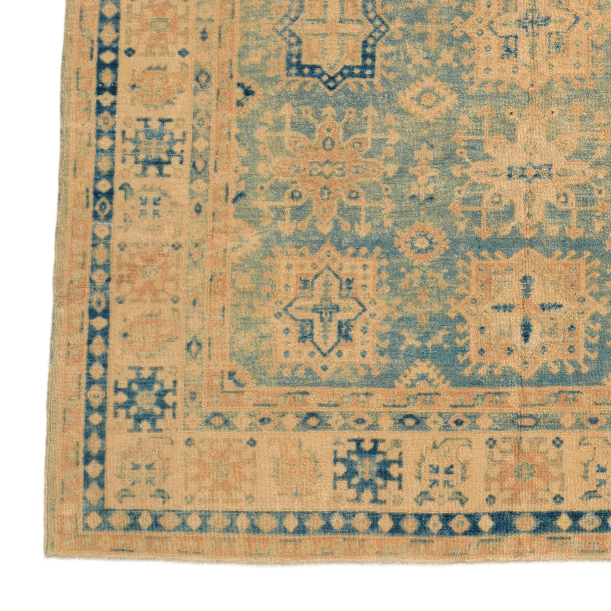 8' 2 x 9' 2 Hand Knotted Oushak Wool Rug