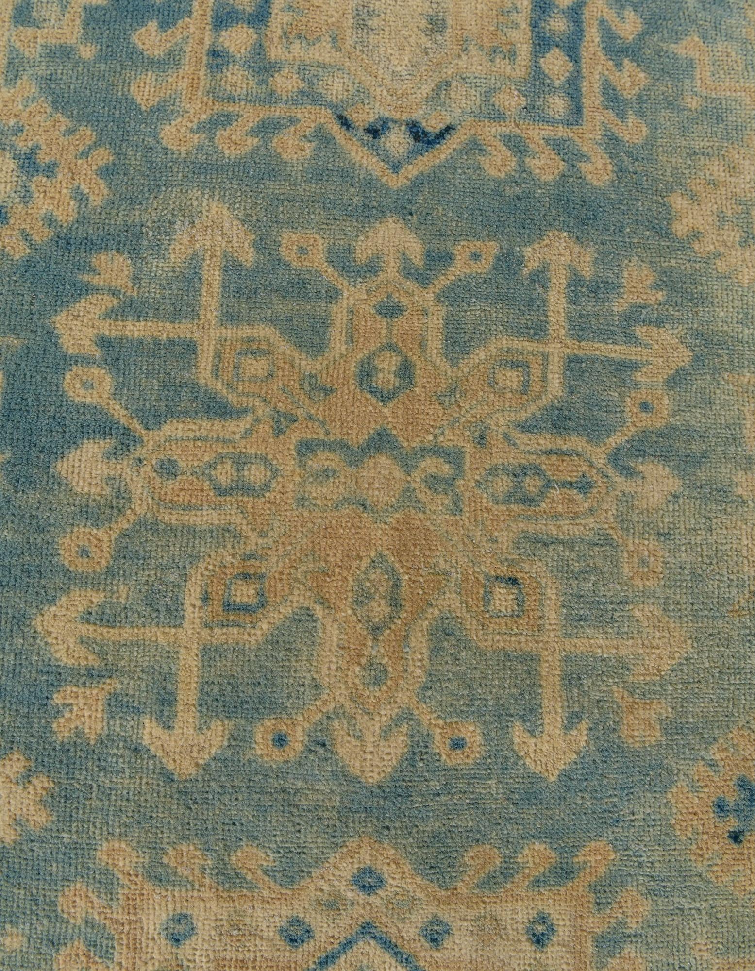 8' 2 x 9' 2 Hand Knotted Oushak Wool Rug