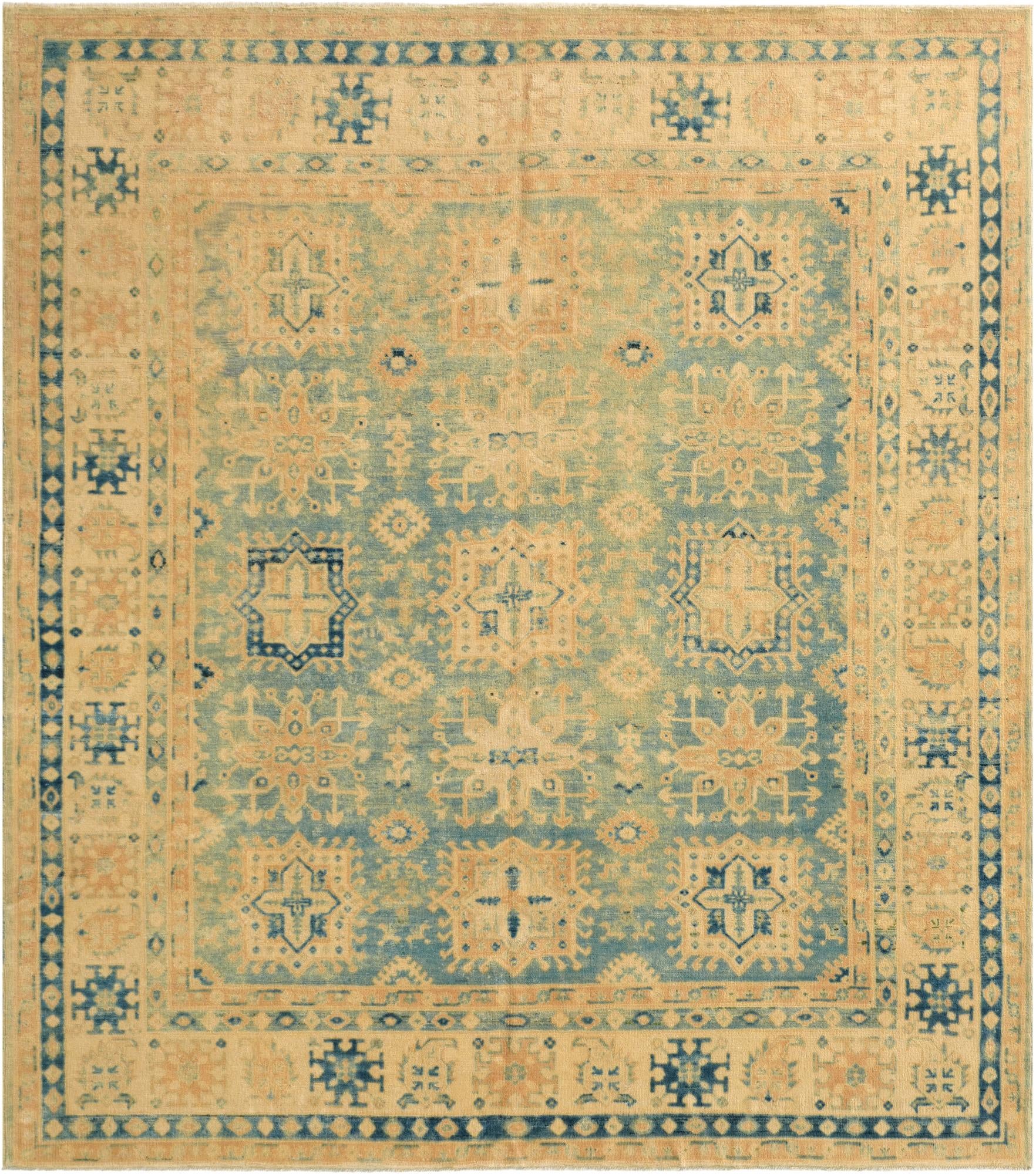 8' 2 x 9' 2  Hand Knotted Oushak Wool Rug