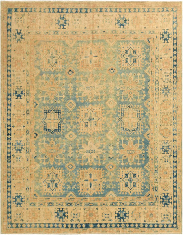 Detail image of 8' 2 x 9' 2 Hand Knotted Oushak Wool Rug