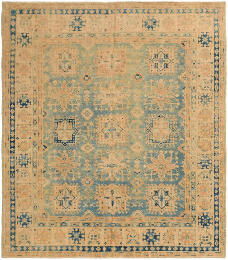 Detail image of 8' 2 x 9' 2 Hand Knotted Oushak Wool Rug