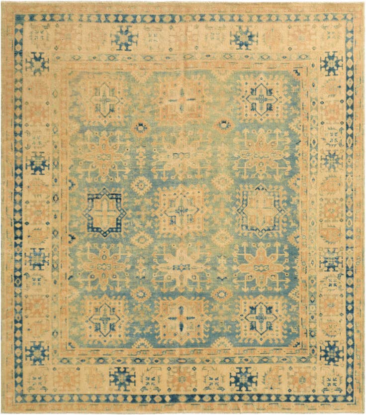 Detail image of 8' 2 x 9' 2 Hand Knotted Oushak Wool Rug