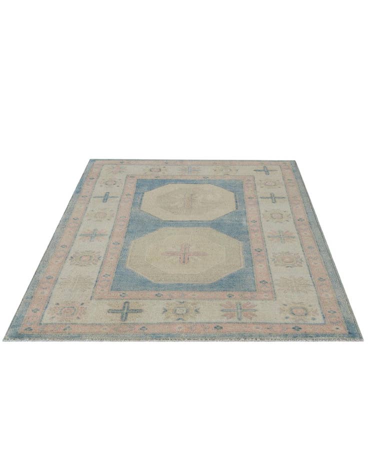 Detail image of 3' 6 x 4' 10 Hand Knotted Oushak Wool Rug