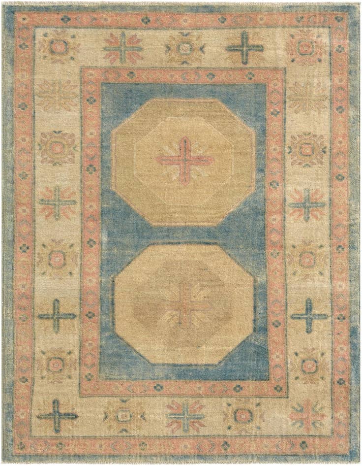 Detail image of 3' 6 x 4' 10 Hand Knotted Oushak Wool Rug