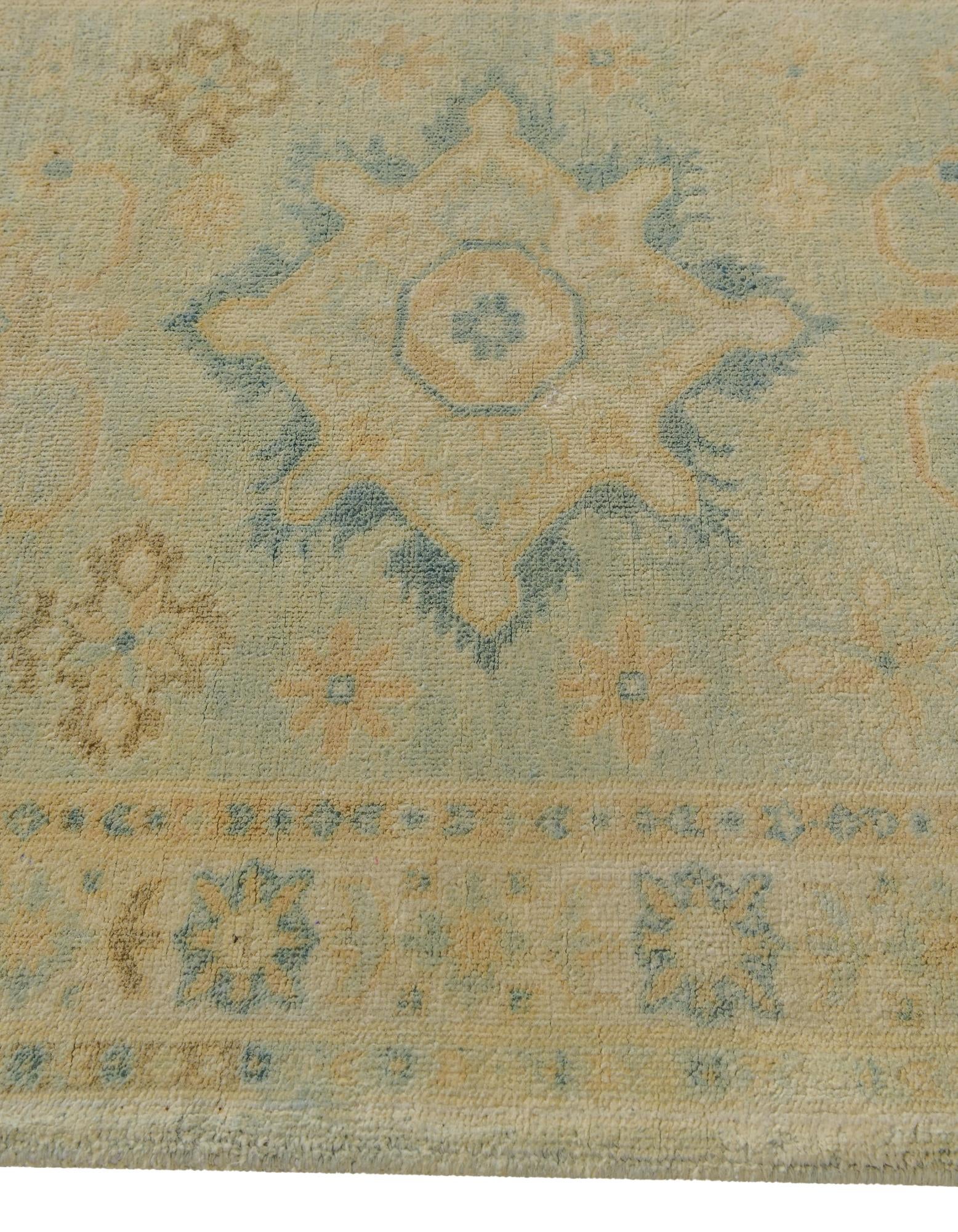 3' 5 x 4' 4 Hand Knotted Oushak Wool Rug